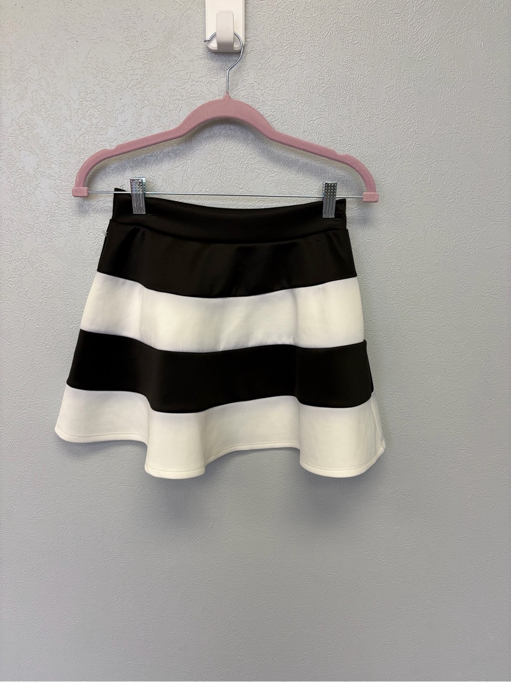 Y2K Charlotte Russe Black and White Striped Skater Skirt